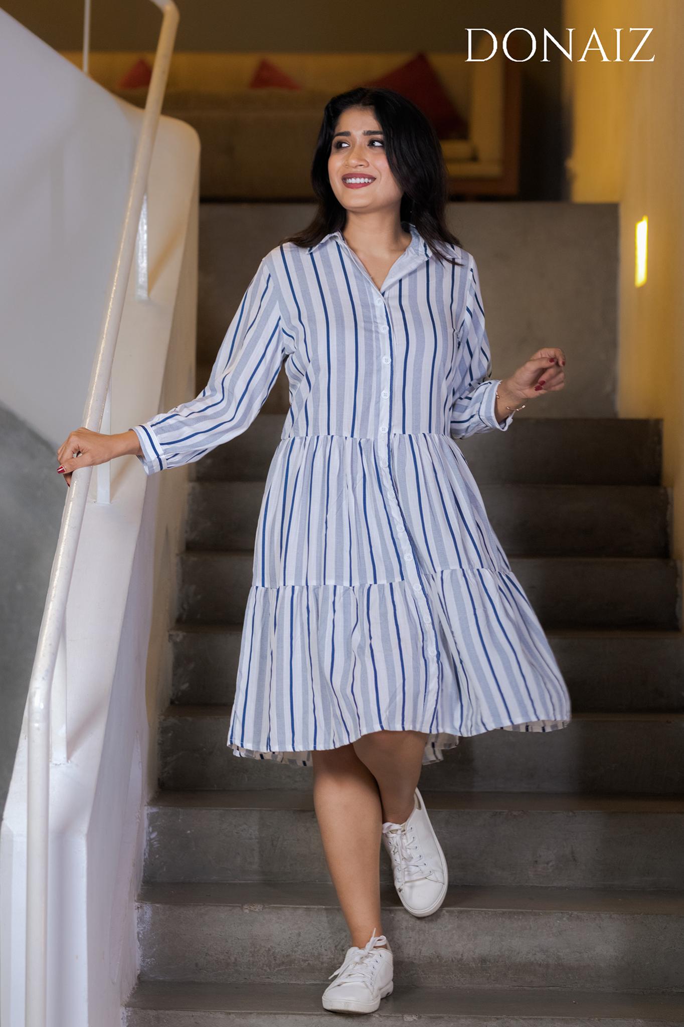 Oversize two tiered Midi Shirt Dress