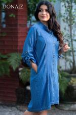 Denim Long Sleeve Shirt Dress