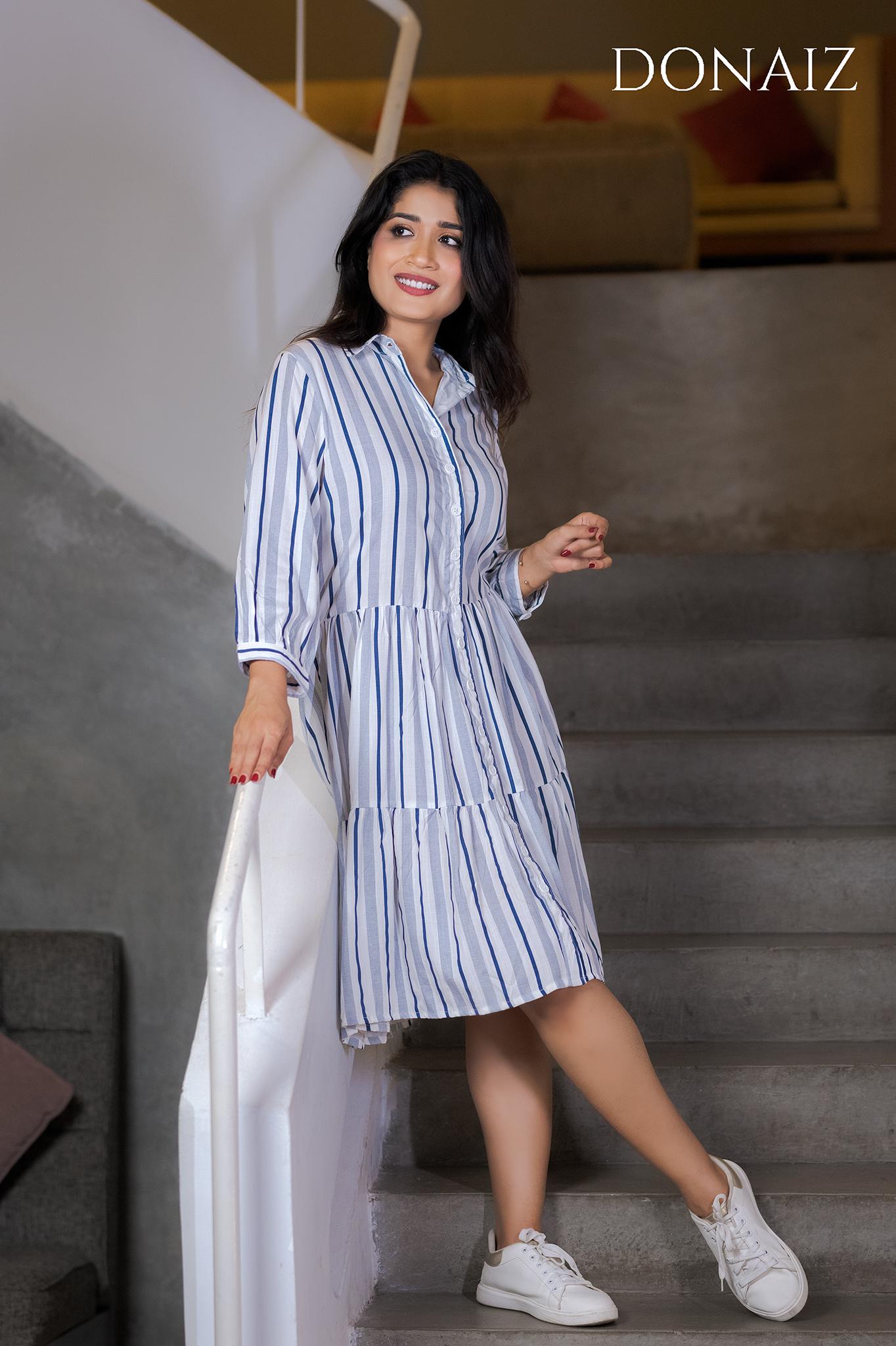 Oversize two tiered Midi Shirt Dress