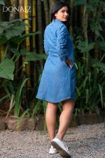 Chamray Rufflled Sleeve Shirt Dress