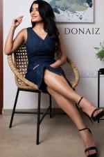 Sleeveless Denim Dress with Side Slit