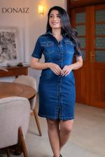 Classic Colored Short Sleeve Denim Dress