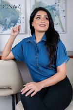 Chambray Front Buttoned Top