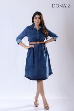 DONAIZ Elegant Denim dress without Belt