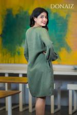 Lantern Sleeve V neck Dress