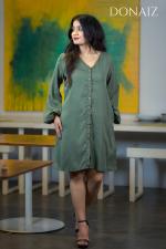 Lantern Sleeve V neck Dress